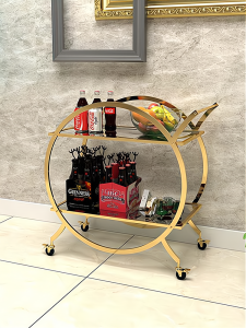 Home Iron Art Mobile Bar Cart Mini Restaurant Living Room Bedroom Tea Water Side Table Dining Room Cabinet Wine Rack