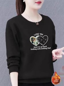 QIAOXIZI | Plus Size Stylish Moms Round Neck Hoodie Warm and Concealing