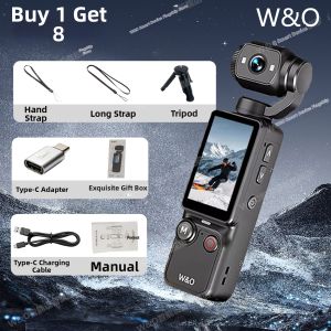 W&O | 4K Anti-Shake Pocket Gimbal Action Camera for Vlogging