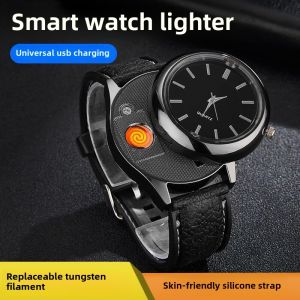 Watch Band Lighter Rechargeable Watch Lighter Multi-Function Watch Mens Trendy Lighter Cigarette Lighter Dual-Use