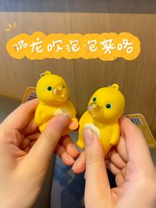 GANTUNGAN KUNCI VIRAL DINO KUNING GELEMBUNG NAILONG GANTUNGAN KUNCI BUBBLE KEYCHAIN NAILONG FREE 2GELEMBUN