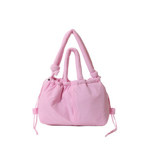 กระเป๋าสะพายข้างไนลอนขนาดเล็กไหล่คู่ ดีไซน์ ผ้าฝ้าย ซับใน ทนทาน นุ่ม เปลือกหอย กระเป๋าถือ ลำลอง กระเป๋าโท้ทสําหรับผู้ชายและผู้หญิง