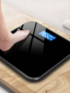 Small Precision Charging Electronic Body Weight Scale Home Use Health Fat Body Mass Index Analyzer Square LCD Display