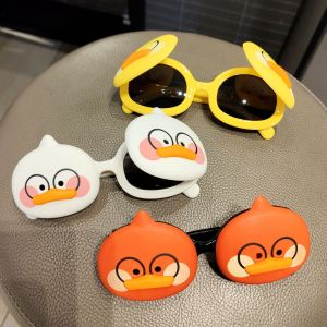 Childrens Polarized UV Protection Sunglasses Silicone Flip Cover Duck Shape Cute Cartoon Eyewear for Boys And Girls