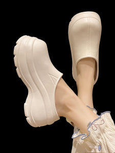 EVA Wedge Heel Sandals Womens Summer Fashion Simple Anti-slip Waterproof Beach Head Cover Thick Bottom Sandals Casual Slip-ons