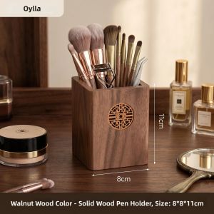 OYIla | Vintage Style Wood Makeup Brush Organizer