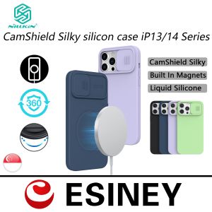 Nillkin CamShield Silicone Magnetic Case for iPhone 14 / iPhone 14 Max / iPhone 14 Pro / 14 Pro Max Phone Cases Silky Soft Silicone Slide Camera Protection MagSafe Cover Back Cover