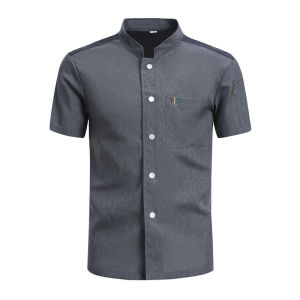 FAYILANG | Breathable Ice Silk Chef Uniform Short Sleeve Logo Printing