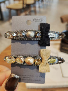 East Gate New Butterfly Knot Hair Clip Women Elegant High-End Duckbill Hair Clip Forehead Side Clip Sparkling Diamond Hair Accessories