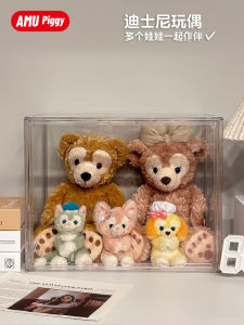 Acrylic Dustproof Display Case Disney Doll Storage Rack Plush Toy Figurine Organizer Shelf Transparent Showcase Holder