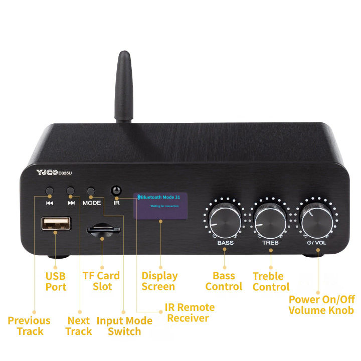 Check Number Encoding YJCO Digital Amplifier TPA3255 300W×2 HiFi Stereo Amp Bluetooth 5.4 USB ...