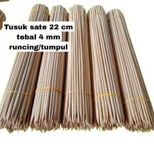 Tusuk sate panjang 22 cm diameter bulat 4 mm runcing serbaguna isi 100pcs