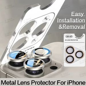 Metal Lens Protector For iPhone 16 Pro Max 15 14 13 12 Plus Mini Lens Ring Glass Easy Installation Removal Back Camera Protector