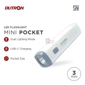 DUTRON Senter Mini Pocket LED Flashlight Type C Rechargeable DT-FJ-8656L 3W 3 Watt