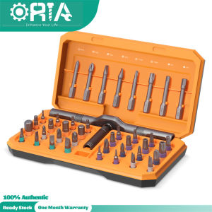 ORIA Magnetic Screwdriver Set 42 in 1 Multifunctional Ratchet Screwdriver Set 6.35mm Home Repair Tools Set with Detachable T Ratchet Handle for Electronics Furniture Bicycle Computer