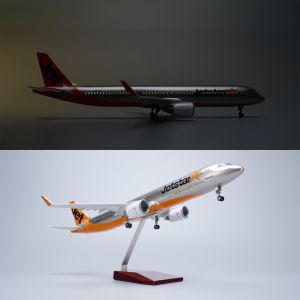 1/100 Scale Airplane Model A321 Neo Jetstar 44CM Diecast Resin Toy Plane With Stand＆wheel For Display Collection or Adult Gift