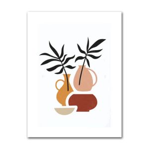 BILIBILI | Simple Line Girl Nordic Wall Art Moon Changes Abstract Retro Posters and Prints Canvas Painting for Living Room Home Decor