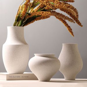 Chinese Ceramics Simple Elegance Large Size Ceramic Vase Clay Jar Flower Pottery Decorative Pieces for Living Room Bedroom Table