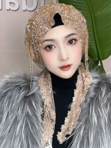 Veil Scarf Womens Turban Scarf Fashion Ethnic Style Hat Veil New Arrival Pullover Shawl Hat One-Piece Scarf