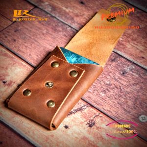กระเป๋าใส่นามบัตรหนังเเท้ เคสหนังเเท้ใส่บัตร ซองหนังวินเทจ C001 ใส่บัตรได้8ใบ