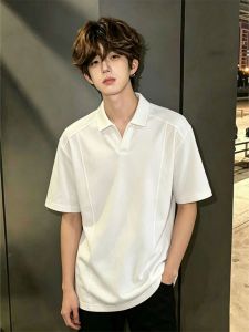 LIUBU | White Box Fit V-neck Structured POLO Shirt