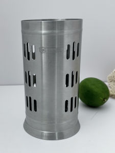 รูปทรงกลม ตะกร้าเก็บช้อนสแตนเลส 304 สานหนา 18/10 ถ้วยเก็บตะเกียบ