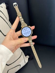 Genuine Leather Watch Band Compatible with GT6 Huawei GT5 Watch Strap Womens Fit4Pro Rivet Star Design Smartwatch Band