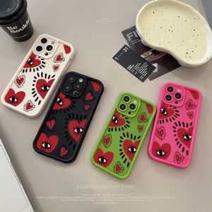 Phone Case Hearts eyes For iphone 11 12 13 14 15 Pro Max Casing silicone xr xs Max 7 8 Plus 11Pro 13Plus