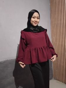 Atasan blouse crop Aluna crinkle Airflow