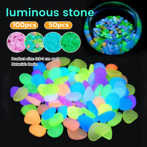 E.B. 50pcs 100pcs Luminous Artificial Stone Artificial Luminous Pebbles Decor For Aquarium Fish Tank Garden Lawn Yard Decor