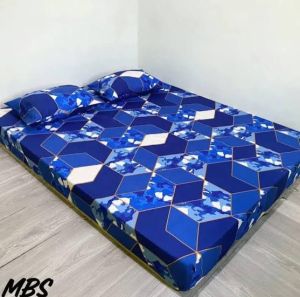 Sprei Resleting 90x200x15 No 4 Sarung Kasur Busa Single Set Sarban 1 Sargul 1 Bahan Microtex