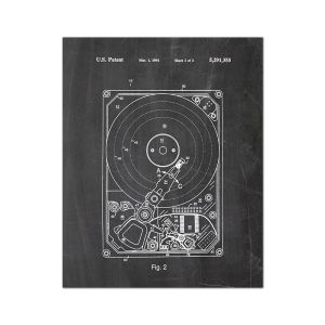 6Pcs Vintage Computer Patent Wall Art Set Tech Blueprint Prints for Office & Gamer Room Decor