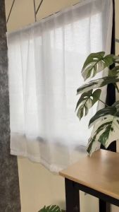 ม่านโปร่งแสงสีขาว ผ้าม่านตีนตุ๊กแก ผ้าม่านประตู ไม่ต้องเจาะผนัง สไตล์มินิมอล