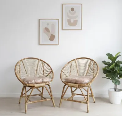 Kursi Kerang Sofa Free Jok Duduk Kursi Rotan Asli Indoor Outdoor Serbaguna