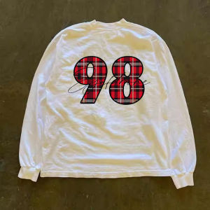 เสื้อยืดคู่รักแขนยาวผ้าฝ้ายแท้ 310 Pure Cotton สไตล์วินเทจ ทรงหลวม ปกมน เสื้อผ้ากีฬาลำลองสำหรับทั้งชายและหญิง