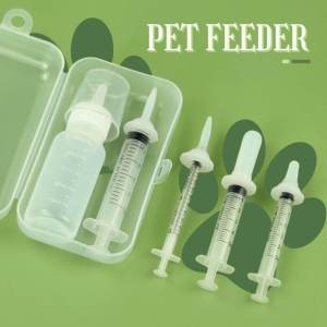 11in1 Pet Nipple Oral Syringe Set with Box for Milk Medicine Nursing Newborn Pet Feeding Tool Rabbit Cat Dog Hamster Guinea Pig