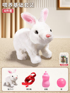 Bunny Stroller Toy Girl Kids Pet Artificial Electric Cat Dog Little Bunny Will Call Animal Baby Male