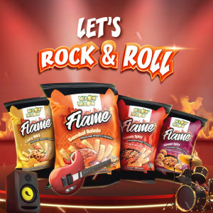 Miaow Miaow Flame Korean Spicy Flavoured Prawn Crackers 50g Value Pack Bundle (x4 / x10) Halal Crunchy Seafood Snack