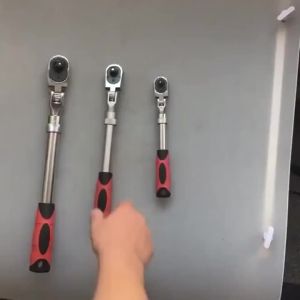 72 Teeth Telescopic Ratchet Spanner Automatic Quick Release Fast 1/4 1/2 3/8 in Can Adjust 90 Degrees Scaffold Adjustable Wrench