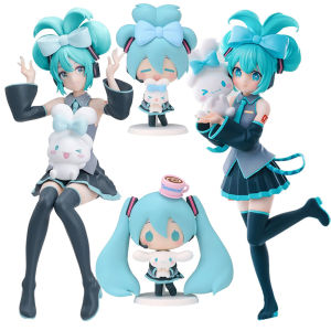 PRETTYG 1PC 20cm/7.87inch Hatsune Miku X Cinnamoroll Anime Figure Kawaii Miku Action Figure PVC Adult Collection Model Doll Toys Gifts