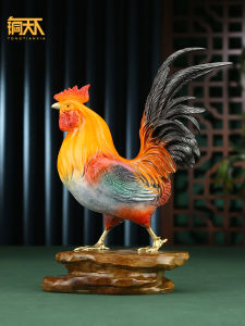 Pure Copper Rooster Figurine Chinese Zodiac Ornament Living Room Decorative Craftwork Wealth Attracting Traditional Artistry