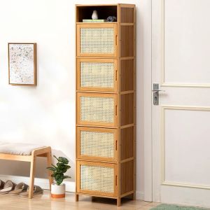 High Multi-layer Dustproof Narrow Shoe Cabinet For Small Spaces