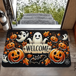 VIKAMA Halloween Ma Bí Ngô Thảm Chùi Chân Dễ Thương Chào Mừng Thảm Polyester Thảm Cho Phòng Ngủ Phòng Khách Ngoài Trời Trang Trí Nhà Cửa