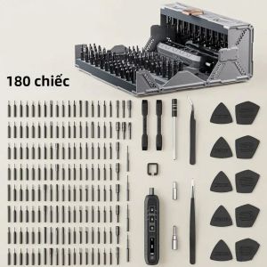Bộ Tua Vít Chính Xác 180 Món Với 160 Đầu Từ Tính 3 Chế Độ Mô-men Xoắn Tua Vít Điện Không Dây Bộ Dụng Cụ Sửa Chữa Đa Năng