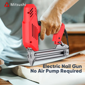 Mitsushi MDDQ-F30 2400W 220V Electric Nail Gun Air Tacker Gun Pneumatic Staple Gun Heavy-Duty Air Nailer Fits Max 30mm Nail for Wood