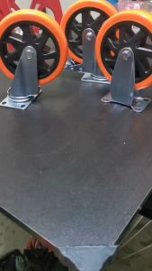 ล้อpuส้มขนาด6"นิ้วแป้นตาย แป้นหมุน แป้นเบรค