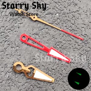 Starry Sky Rose Red/Black Red Hollow-out Watch Hands With Green Luminous Suitable For NH35/ETA PT5000 Movement Watch Accessories