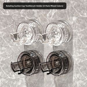 Bathroom Wall-Mounted Suction Cup Toothbrush Holder Nordic Style Plastic Storage Rack for Toothbrushes And Toothpaste