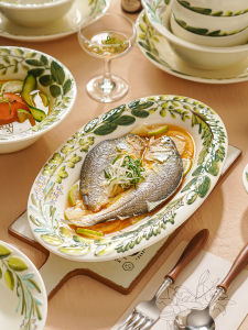 WUXIN | High-end Deep Rectangular Fish Plate For Steamed Fish
