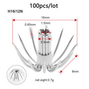 100 Móc Câu Mực Thép Không Gỉ Đa Ngạnh Cong Siêu Bền Dùng Cho Câu Cá Biển Móc Neo Có Ngạnh Lý Tưởng